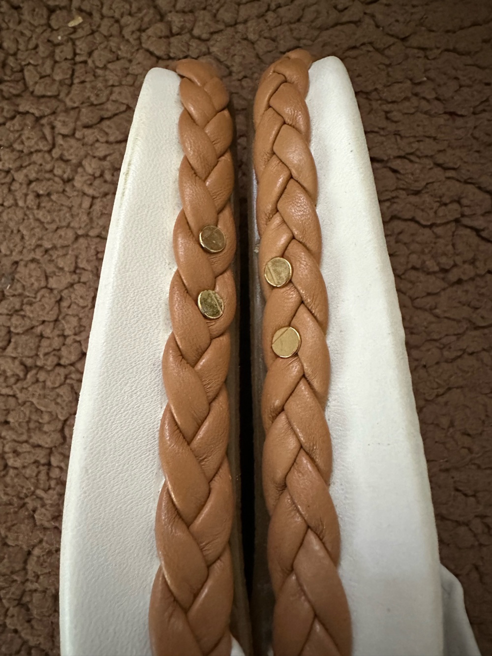 Beek White Leather Braided Jute Slides Sandals Size 8 - Picture 6 of 7